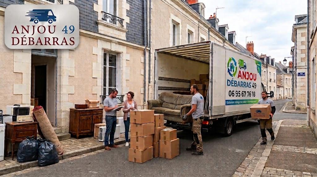 Flotte de véhicules adaptés pour vider vos habitations Camion logistique Anjou Débarras 49 pour interventions à Angers