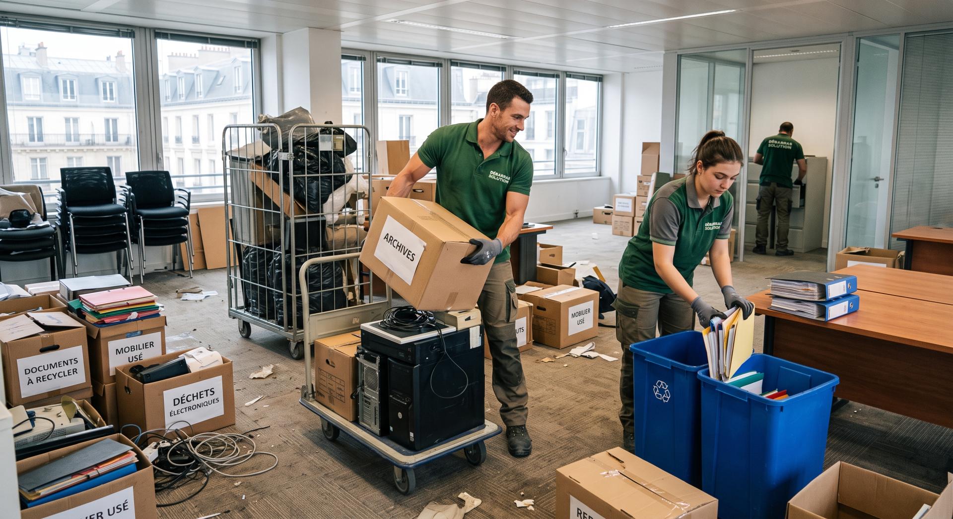 Expertise d'ANJOU DÉBARRAS 49 lors d'un débarras de bureaux et tri à la source
