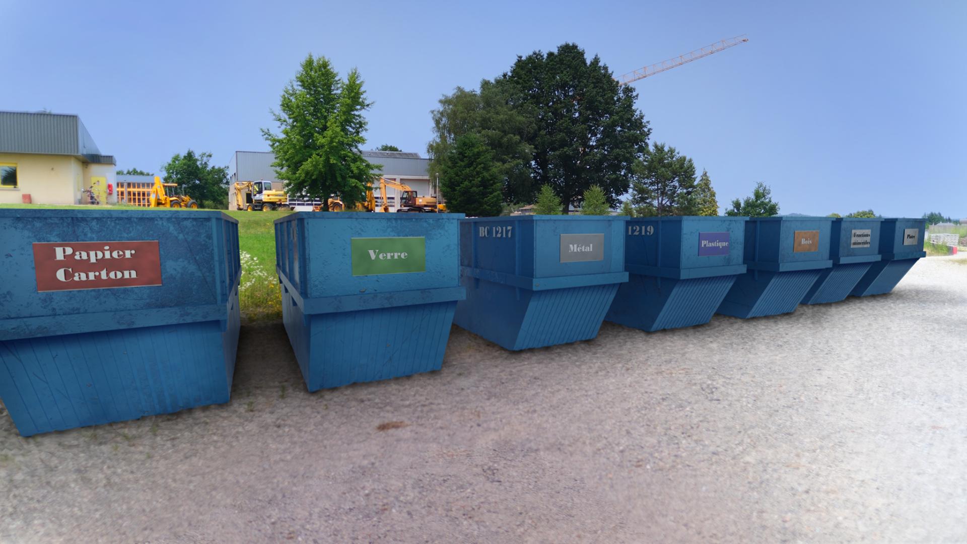 Vue d'une déchetterie professionnelle partenaire pour le tri des déchets à Angers (49)